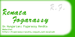renata fogarassy business card