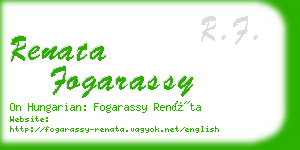 renata fogarassy business card